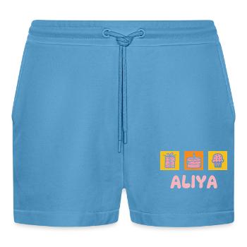 Aliya comme prénom - Short bio décontracté court fabriqué en UE -  Sol Blue - Devant