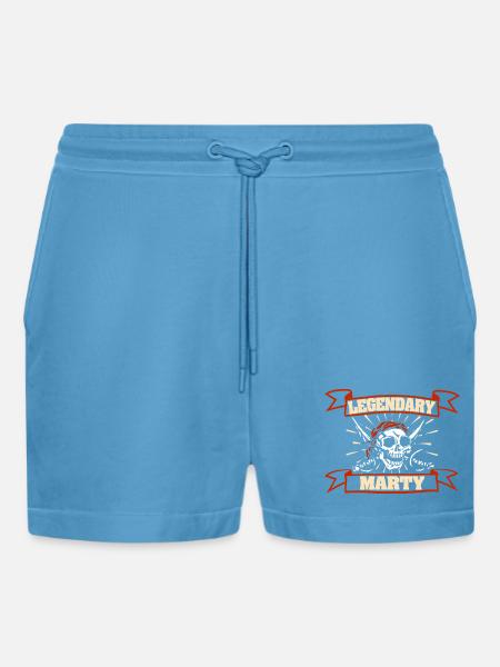 Gift for Marty - Organic Relaxed Cropped Shorts Made in EU - Sol Blue