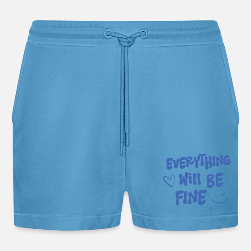 Alles wird gut - Spruch - Organic Relaxed Cropped Shorts Made in EU -  Sol Blue