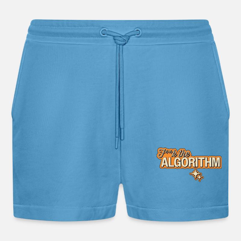 Fk the Algorithm – Digitale Rebellion - Organic Relaxed Cropped Shorts Made in EU -  Sol Blue