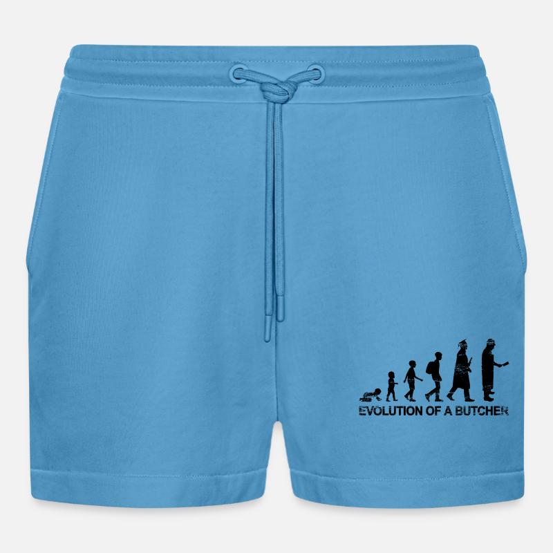 Entwicklung eines Metzgers - Organic Relaxed Cropped Shorts Made in EU - Sol Blue