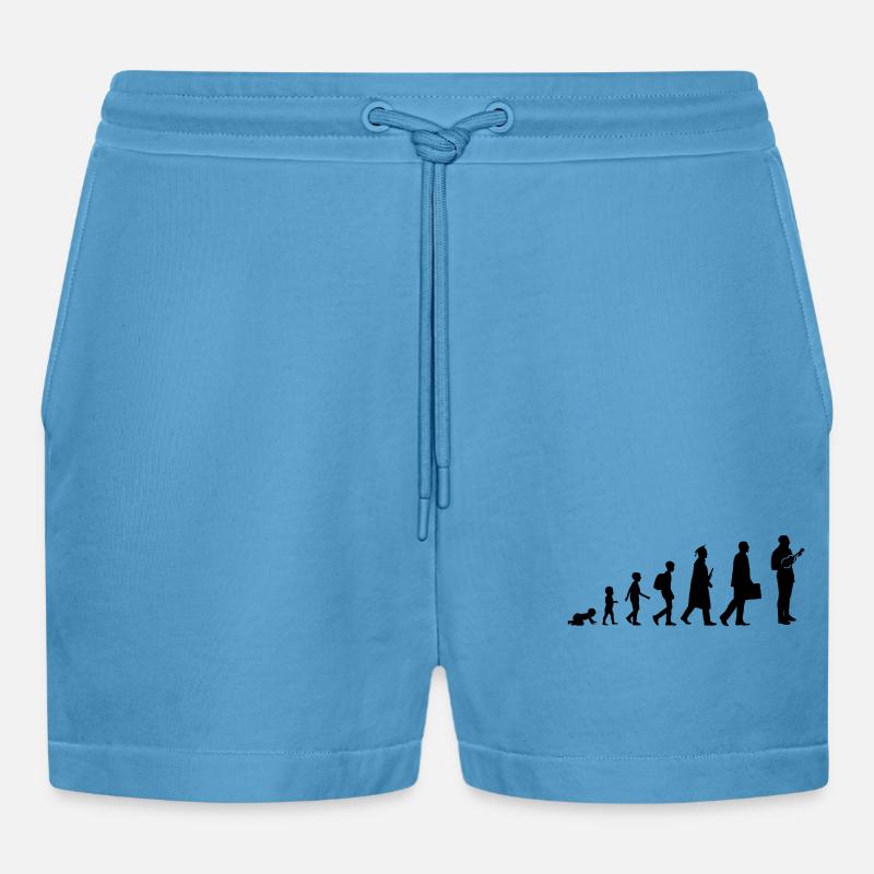 Entwicklung eines Ukulele Spielers - Organic Relaxed Cropped Shorts Made in EU -  Sol Blue