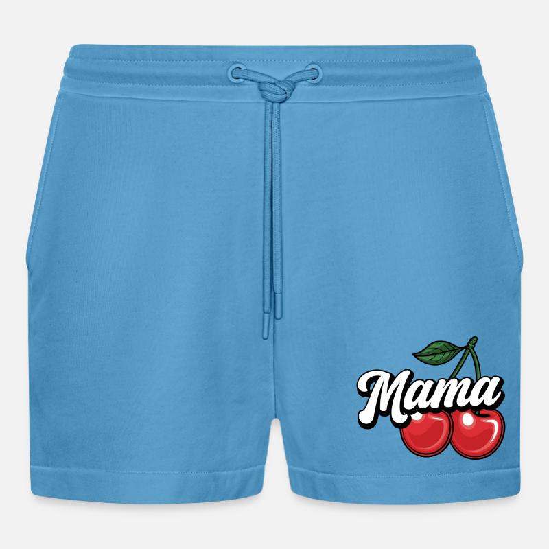 Mama Kirsche – Süßes & Stylisches Mama-Design - Organic Relaxed Cropped Shorts Made in EU -  Sol Blue