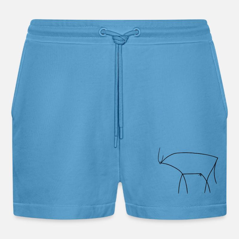 Bull - Organic Relaxed Cropped Shorts Made in EU -  Sol Blue