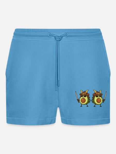 avocado samurai 2 - Organic Relaxed Cropped Shorts Made in EU -  Sol Blue