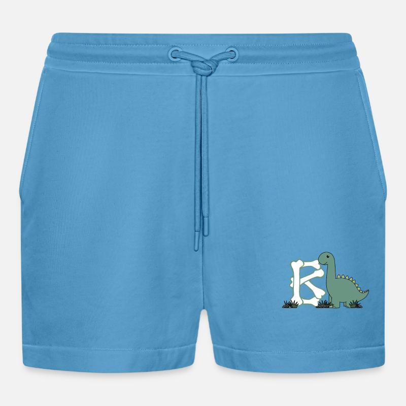 Buchstabe B - Organic Relaxed Cropped Shorts Made in EU - Sol Blue