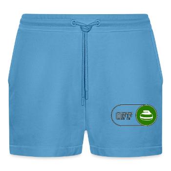 Mode curling - pour un fan de ce sport d’hiver - Short bio décontracté court fabriqué en UE -  Sol Blue - Devant
