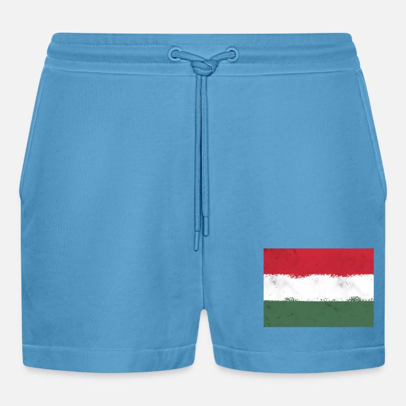 Drapeau de la Hongrie - Short bio décontracté court fabriqué en UE -  Sol Blue