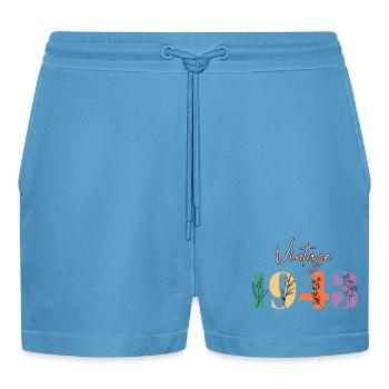 Jahrgang 1943 Blumen - Organic Relaxed Cropped Shorts Made in EU -  Sol Blue - Vorne