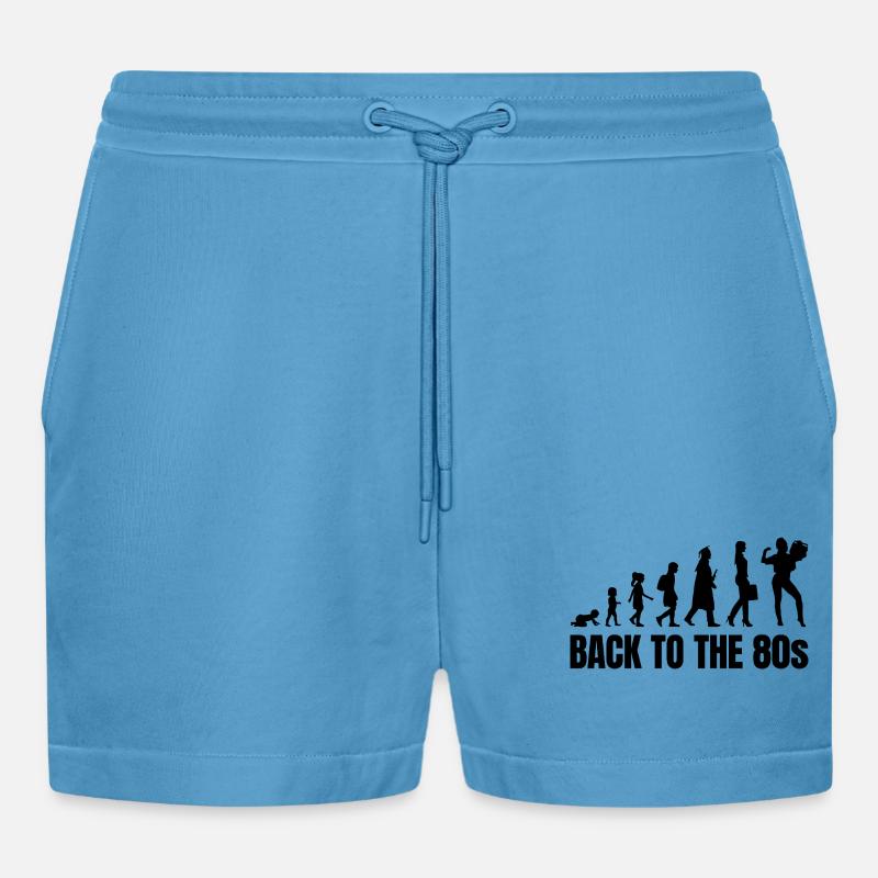 80s Evolution - Organic Relaxed Cropped Shorts Made in EU -  Sol Blue