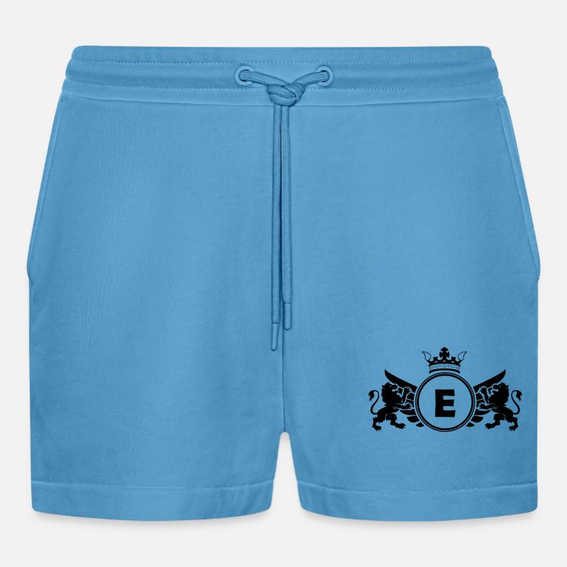 buchstabe E Wappen - Organic Relaxed Cropped Shorts Made in EU -  Sol Blue