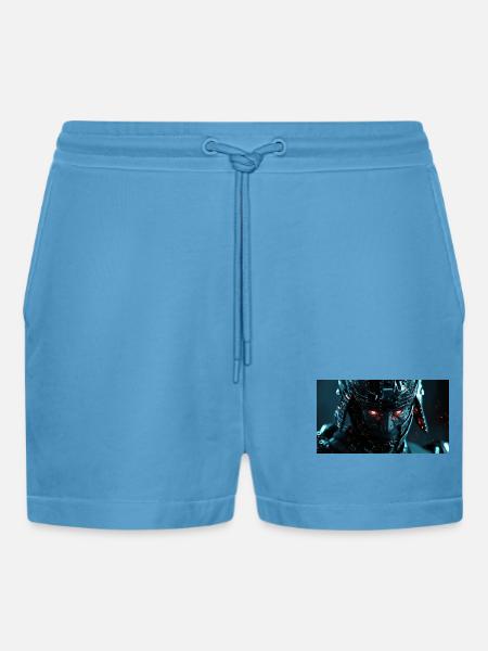 Cybernetic Futuristic Armor - Organic Relaxed Cropped Shorts Made in EU -  Sol Blue