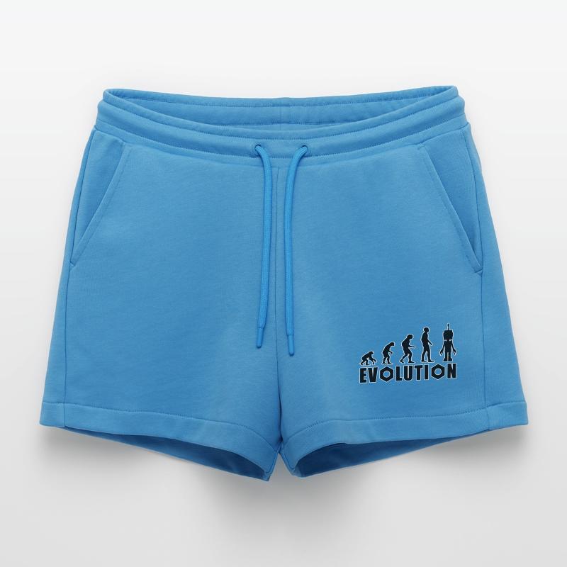Evolution von Mensch zu Android Organic Relaxed Cropped Shorts Made in EU