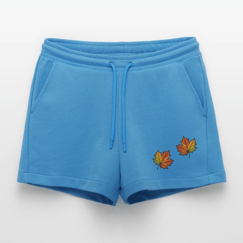 Leaf Autumn Maple Leaf 2 Organic Relaxed Cropped Shorts Made in EU
