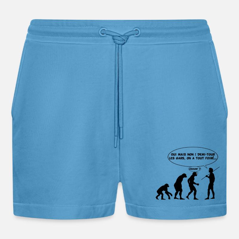 Evolution error (black) - Organic Relaxed Cropped Shorts Made in EU -  Sol Blue