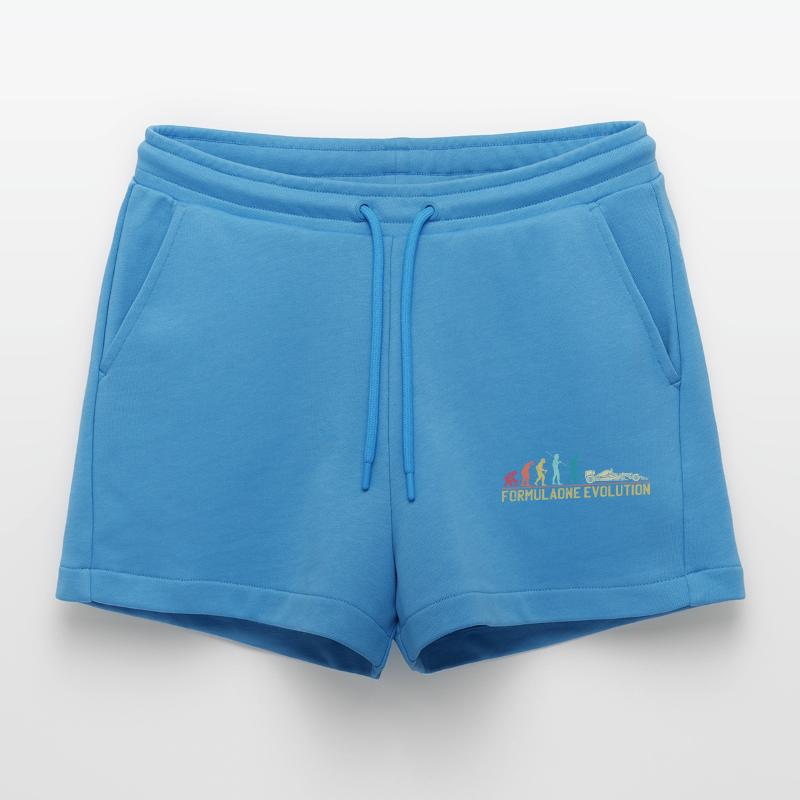 Formulaone Evolution Illustration Organic Relaxed Cropped Shorts Made in EU