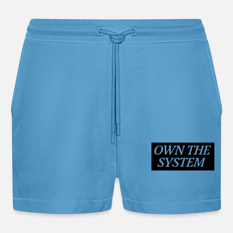 Own the System - Das eigene System - Organic Relaxed Cropped Shorts Made in EU -  Sol Blue