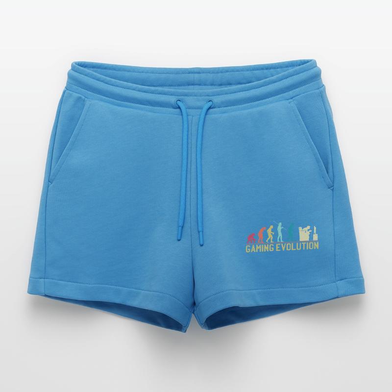 Gaming Evolution Artwork Organic Relaxed Cropped Shorts Made in EU