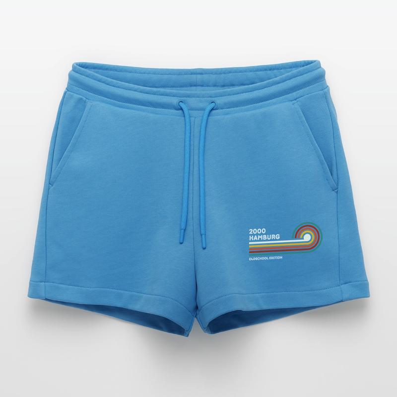 Hamburg Retro Shirt 2000 Zip Code Souvenir Zip Code Organic Relaxed Cropped Shorts Made in EU