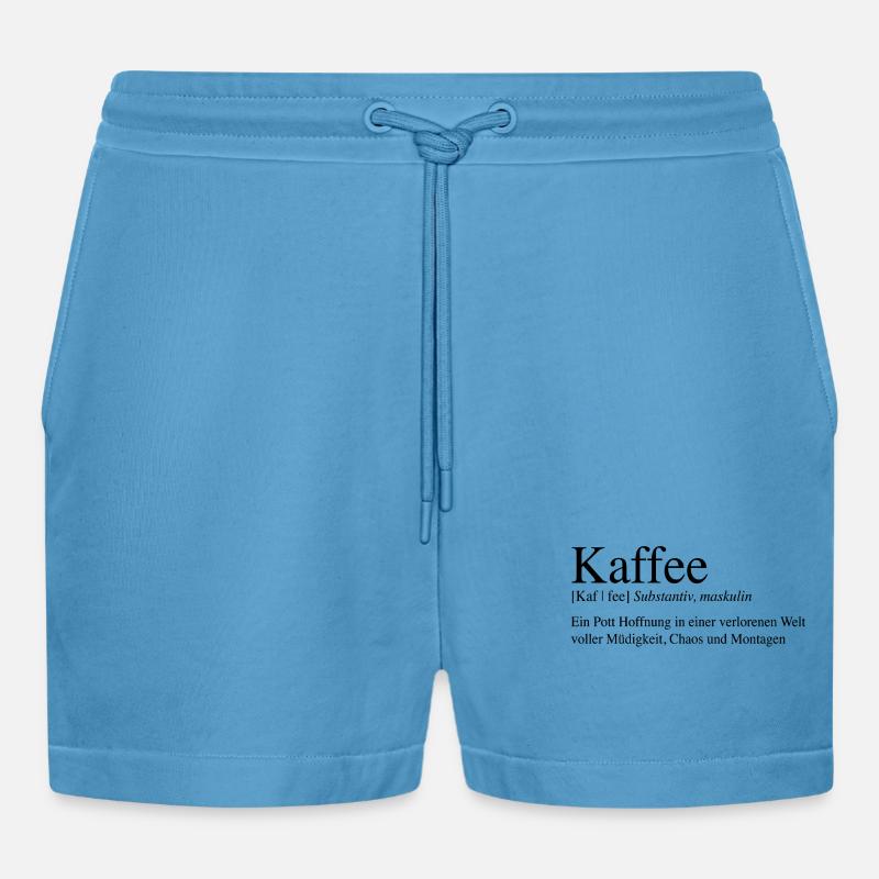Kaffee - Ein Pott Hoffnung ... - Organic Relaxed Cropped Shorts Made in EU -  Sol Blue