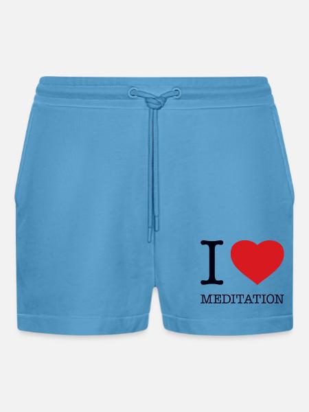 J'aime la méditation - Short bio décontracté court fabriqué en UE - Sol Blue