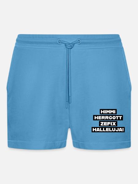 Bavarian grumbling - Organic Relaxed Cropped Shorts Made in EU - Sol Blue