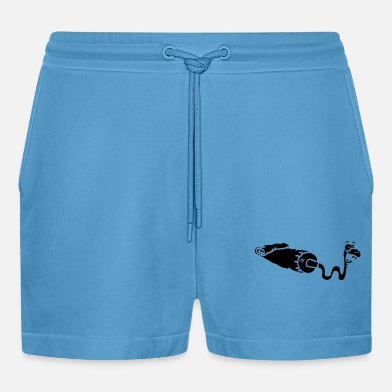 Gouache oder schwarze Schlange? - Organic Relaxed Cropped Shorts Made in EU -  Sol Blue