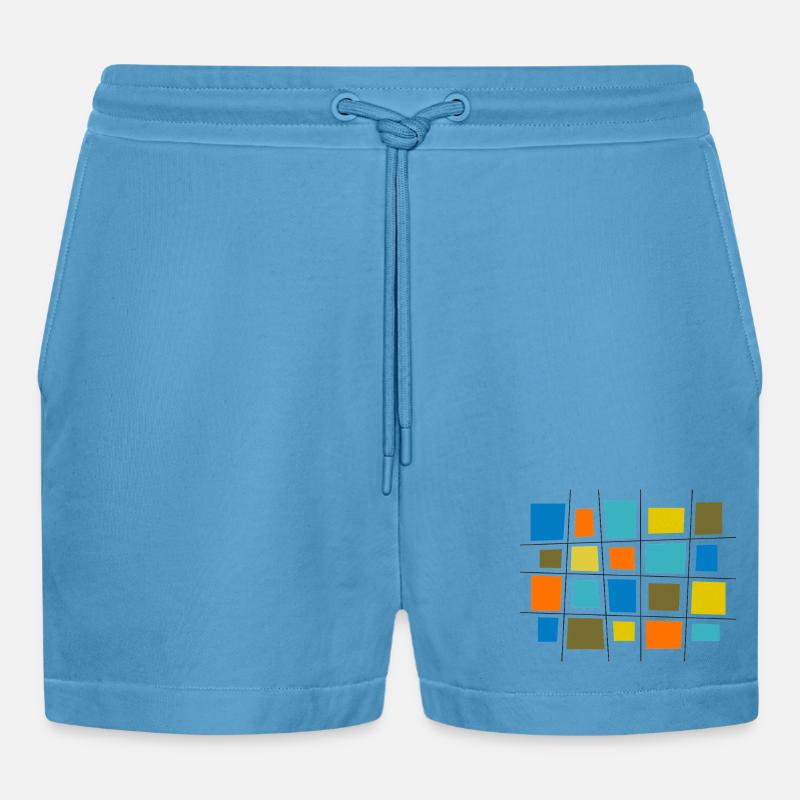 Farbiges Patchwork von Cean - Organic Relaxed Cropped Shorts Made in EU -  Sol Blue