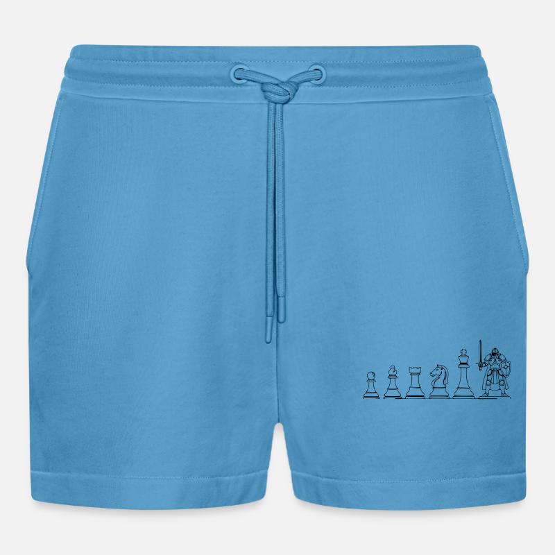 Spielfigur Brettspiel Evolution: Lustiges Design - Organic Relaxed Cropped Shorts Made in EU -  Sol Blue