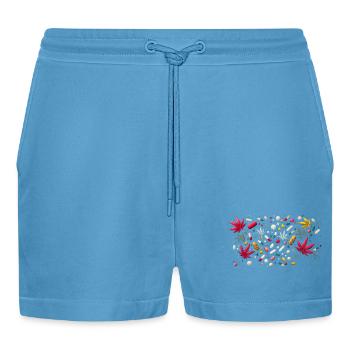 Pills'n'weed - Organic Relaxed Cropped Shorts Made in EU -  Sol Blue - Vorne