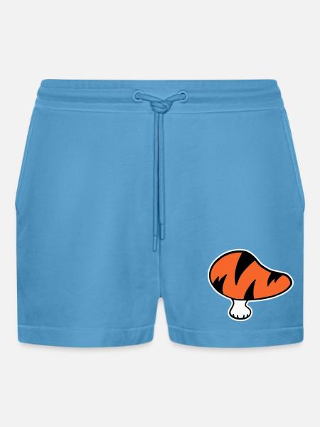 Tigerpilz Logo STICK-Variante - Organic Relaxed Cropped Shorts Made in EU -  Sol Blue