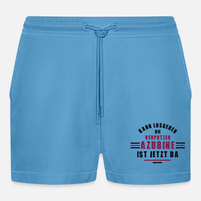 Trainee plasterer apprenticeship training plasterer - Organic Relaxed Cropped Shorts Made in EU -  Sol Blue