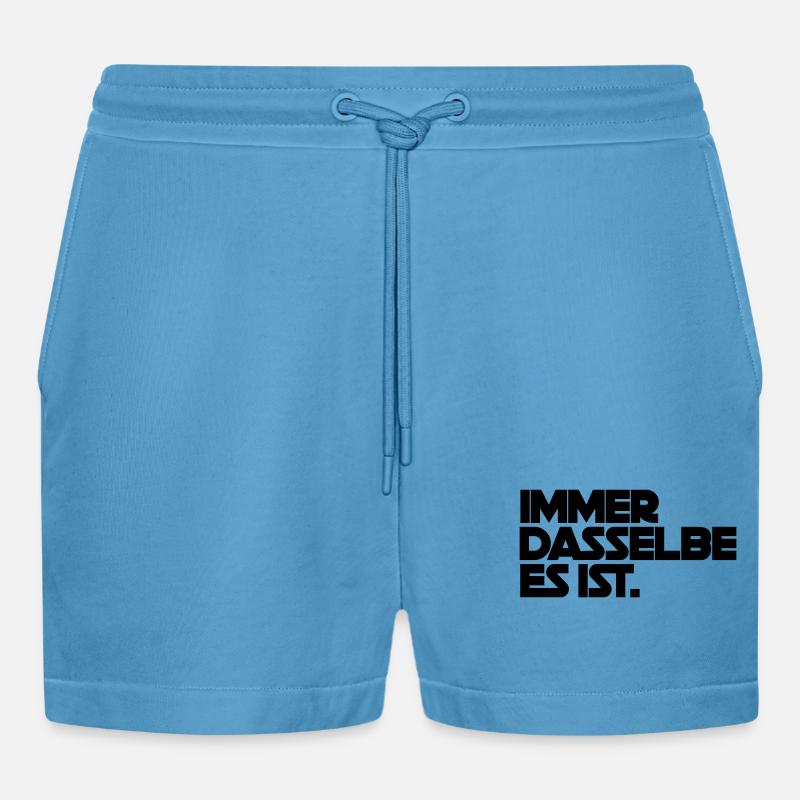 Always the same, it is - Organic Relaxed Cropped Shorts Made in EU - Sol Blue