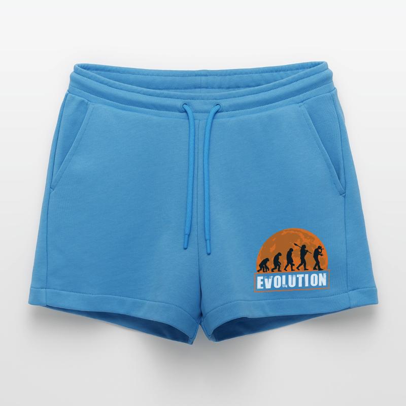 Funny Human Evolution Rapper Organic Relaxed Cropped Shorts Made in EU