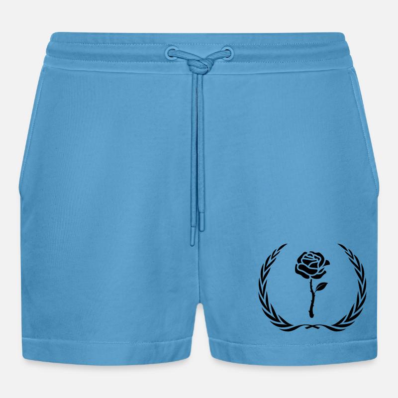 Couronne de symbole de rose - Short bio décontracté court fabriqué en UE -  Sol Blue