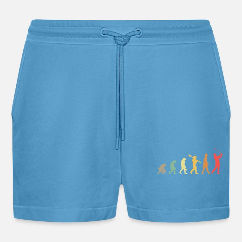 Golf Golfer Golfplatz Golfspieler Evolution - Organic Relaxed Cropped Shorts Made in EU -  Sol Blue