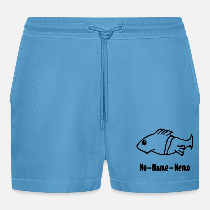 Fish without a name - Organic Relaxed Cropped Shorts Made in EU -  Sol Blue