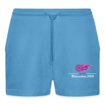 Führerschein 2026 Fahrerlaubnis bestanden Prüfung - Organic Relaxed Cropped Shorts Made in EU -  Sol Blue - Vorne