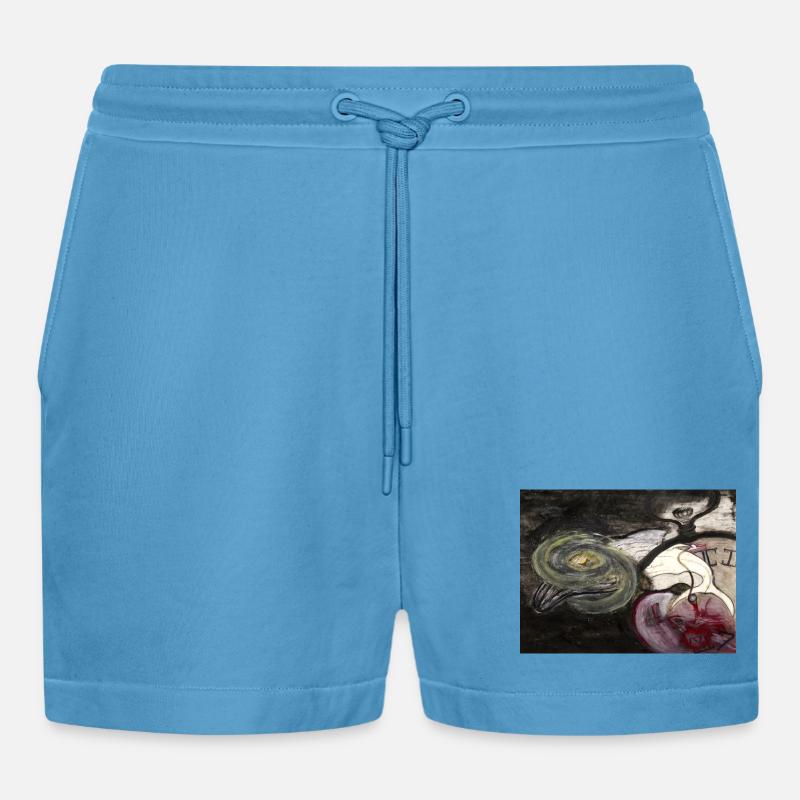 Evolutionary Clock - Organic Relaxed Cropped Shorts Made in EU -  Sol Blue