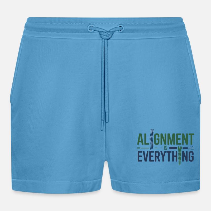 Chiropractor Alignment Is Everything Professional  - Organic Relaxed Cropped Shorts Made in EU -  Sol Blue