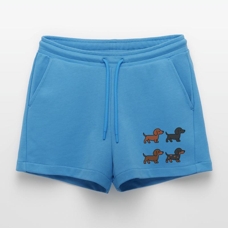 Ensemble d’illustrations de teckel mignon Short bio décontracté court fabriqué en UE