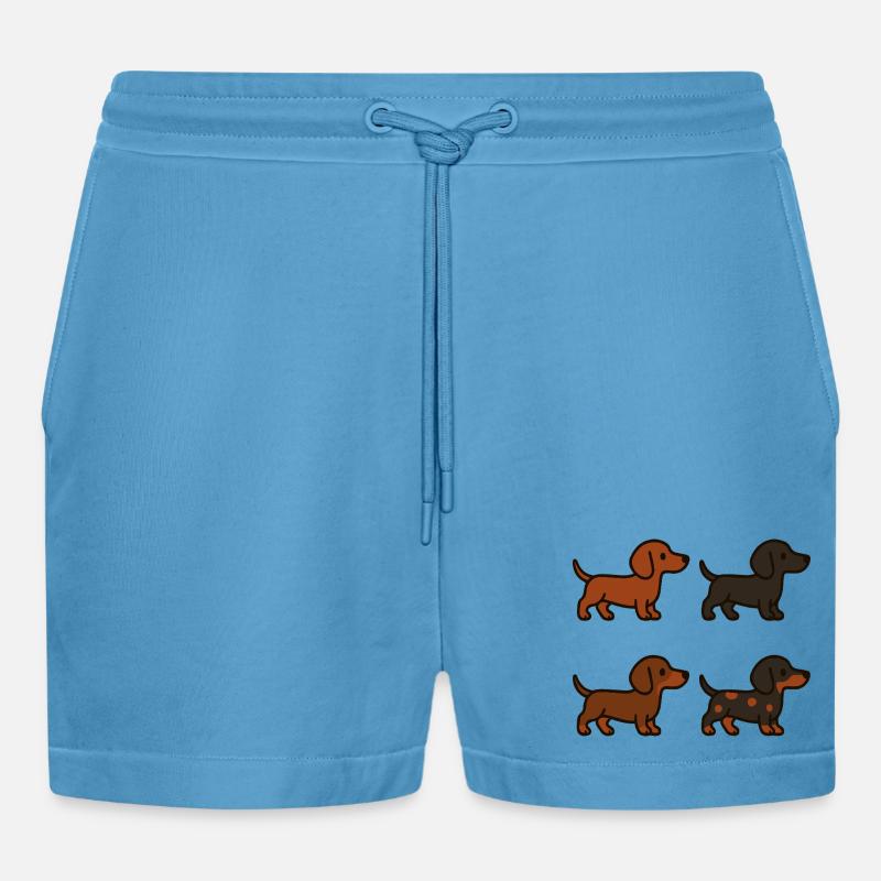 Ensemble d’illustrations de teckel mignon - Short bio décontracté court fabriqué en UE -  Sol Blue