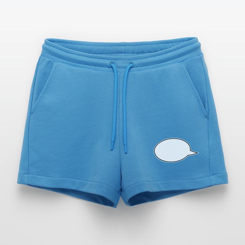 Speech Bubbles Comic Links Organic Relaxed Cropped Shorts Made in EU