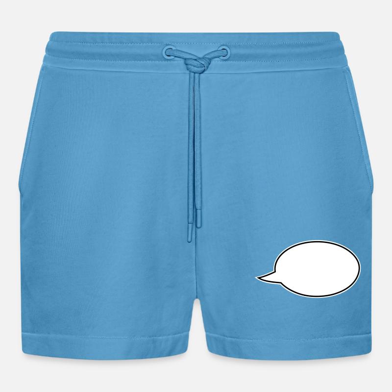 Speech bubble comic right - Organic Relaxed Cropped Shorts Made in EU -  Sol Blue