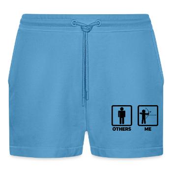Lustiger Bogensportler - Organic Relaxed Cropped Shorts Made in EU -  Sol Blue - Vorne