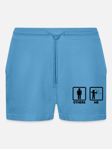 Funny archer - Organic Relaxed Cropped Shorts Made in EU - Sol Blue