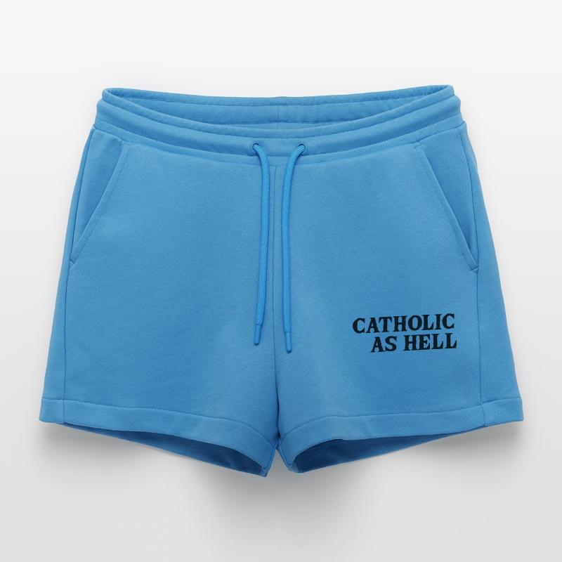 catholic as hell Organic Relaxed Cropped Shorts Made in EU