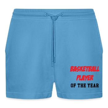 Basketball Player of the Year - Organic Relaxed Cropped Shorts Made in EU -  Sol Blue - Front