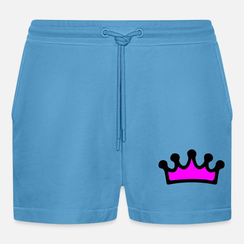 Krone Comic - Organic Relaxed Cropped Shorts Made in EU -  Sol Blue