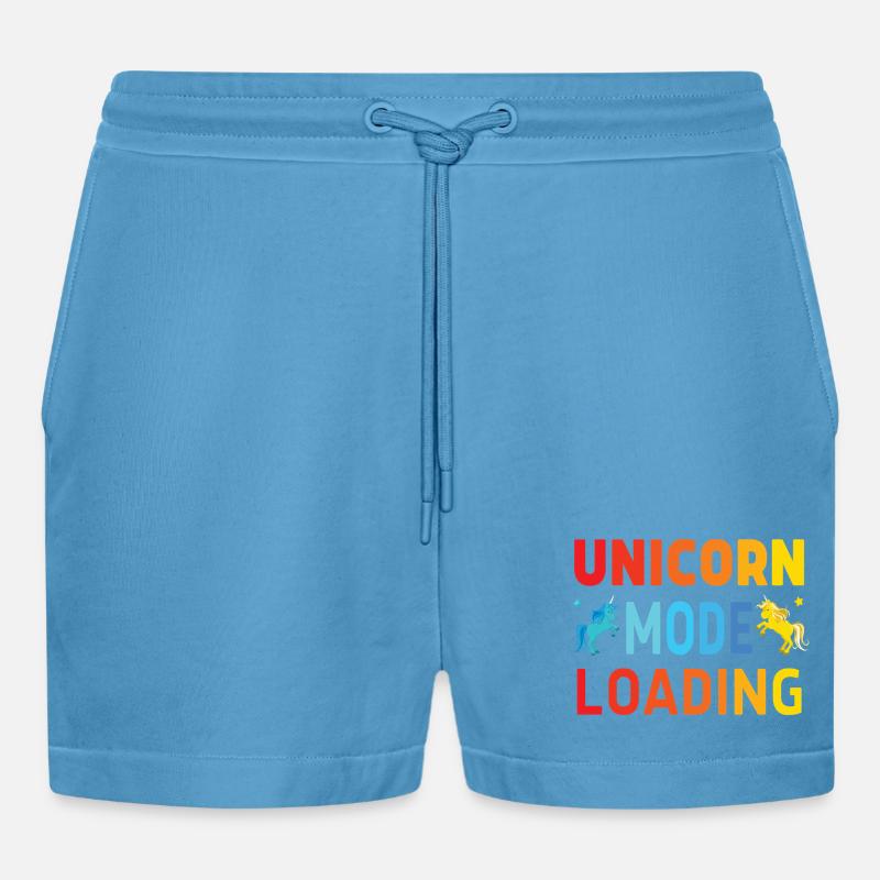 Unicorn mode loading - Organic Relaxed Cropped Shorts Made in EU -  Sol Blue